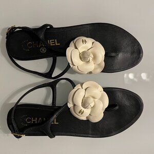Chanel-Camilia Sandals/CC/Black/37